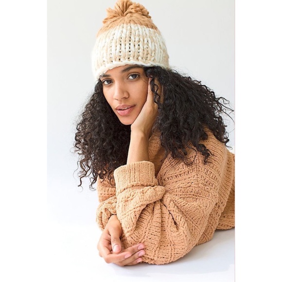 Cozy Up Color Block Pom Beanie 